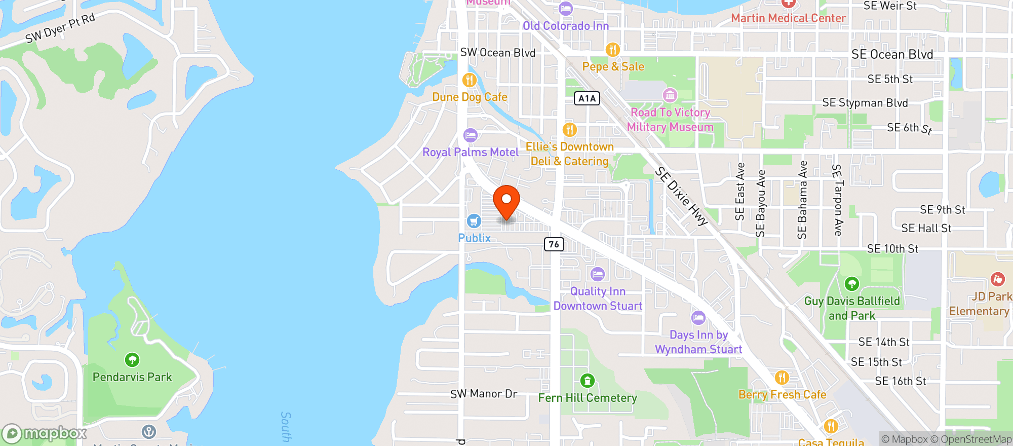 Map showing Wine & Liquors