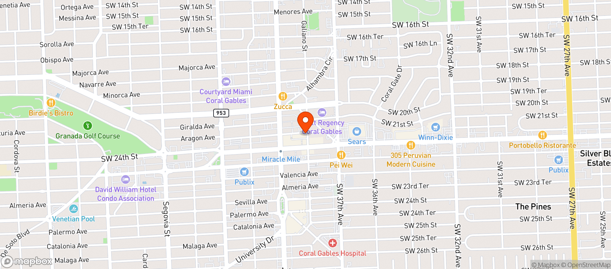 Map showing Galiano Cigar Room