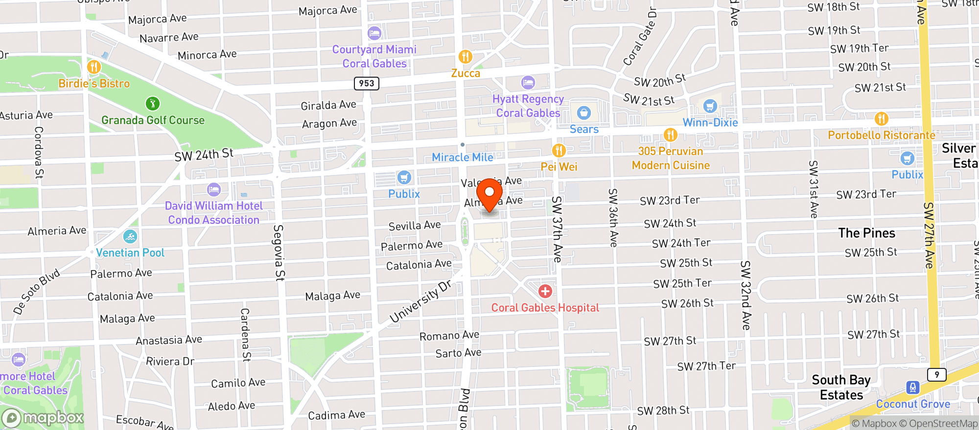 Map showing Heyday Market