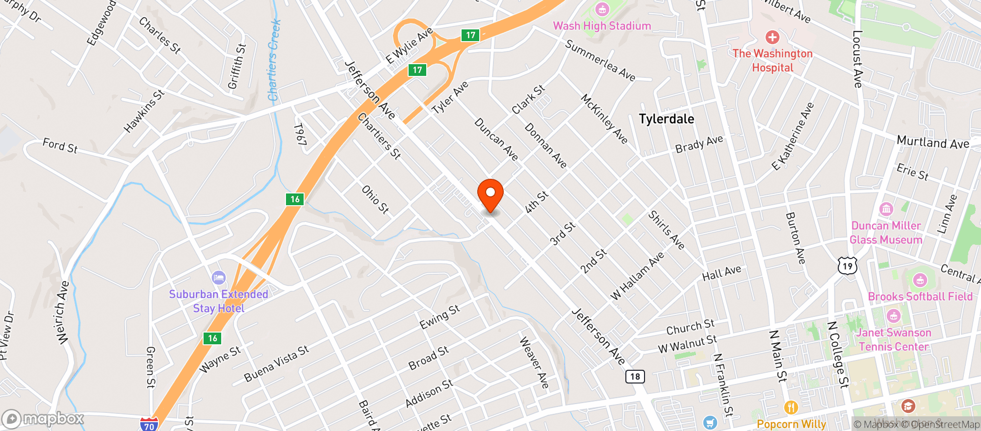 Map showing Capellis Beer & Pop Warehouse
