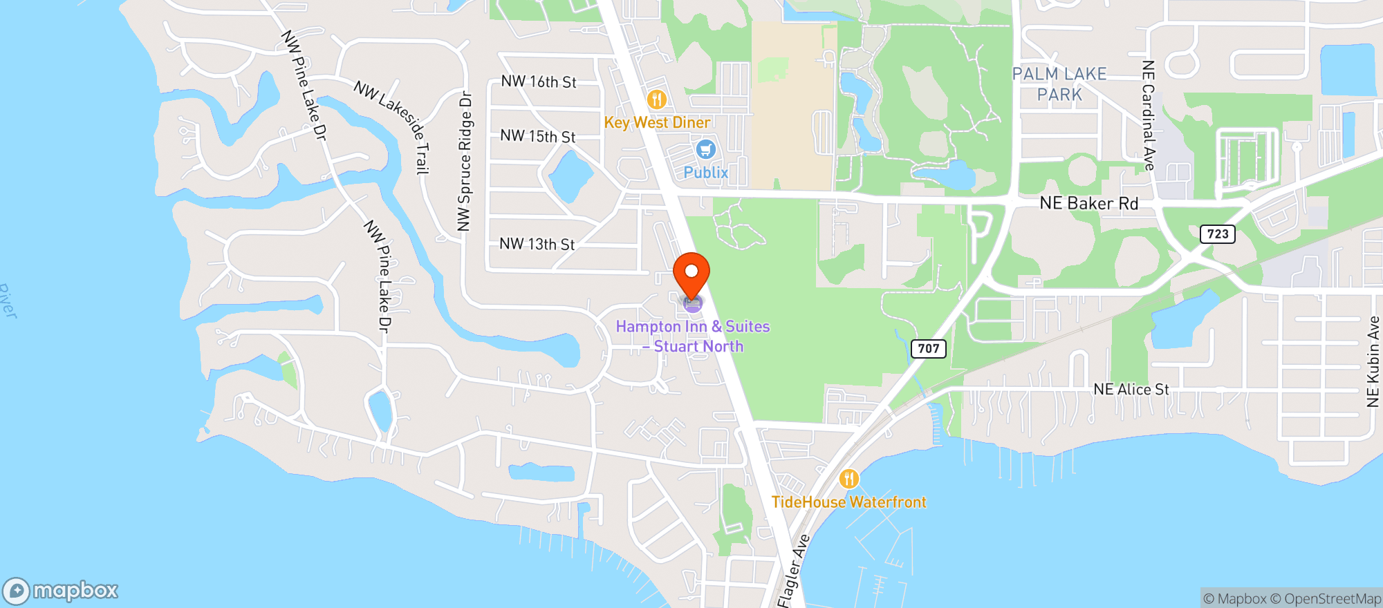 Map showing Hampton By Hilton