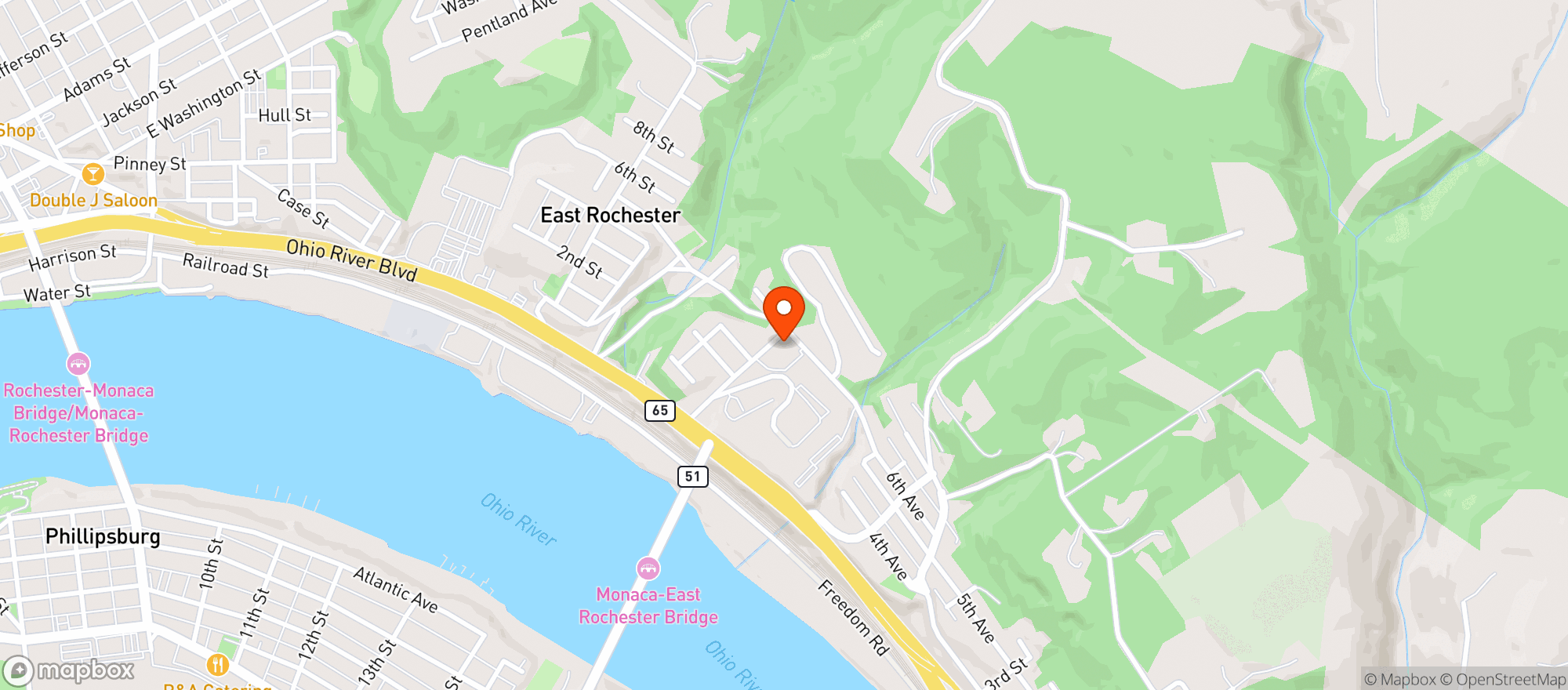 Map showing Jrs Beer Warehouse