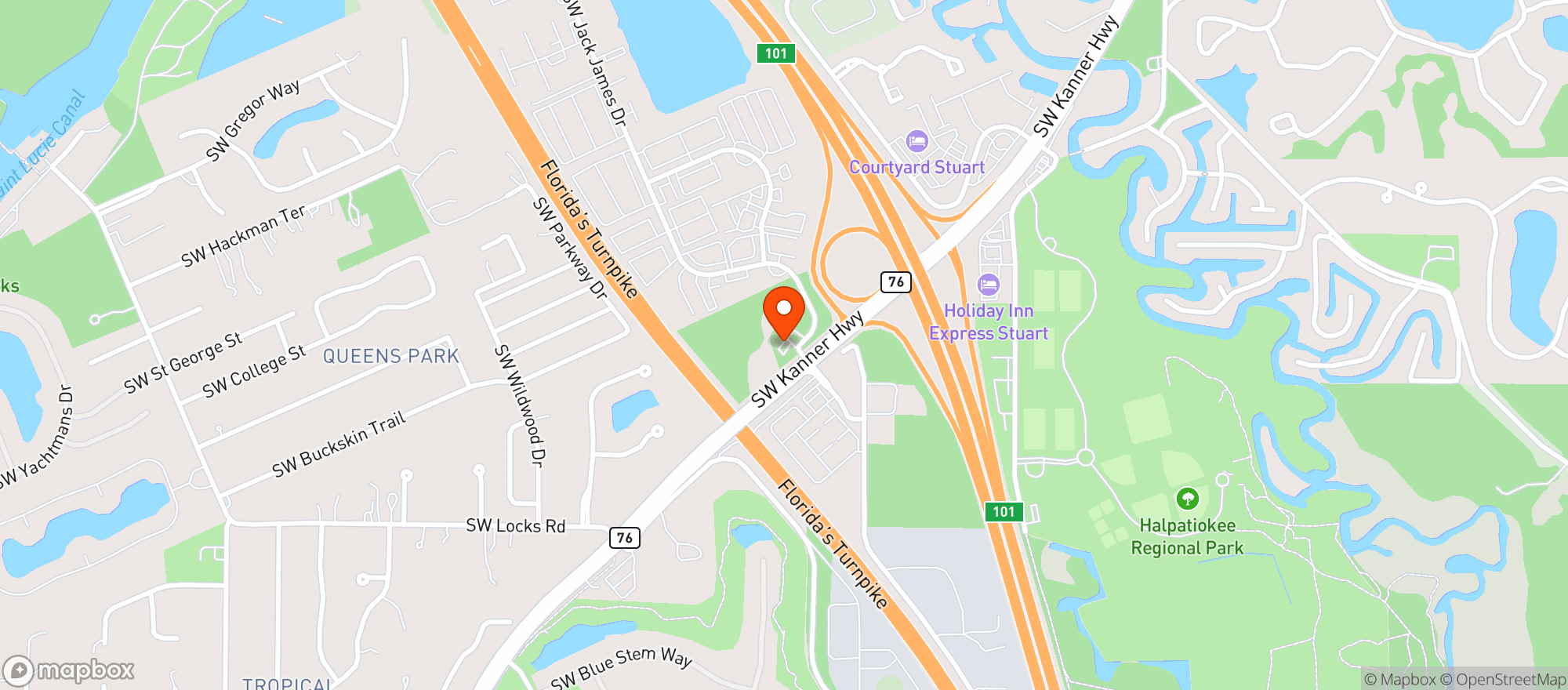 Map showing Highway 76 Food Mart