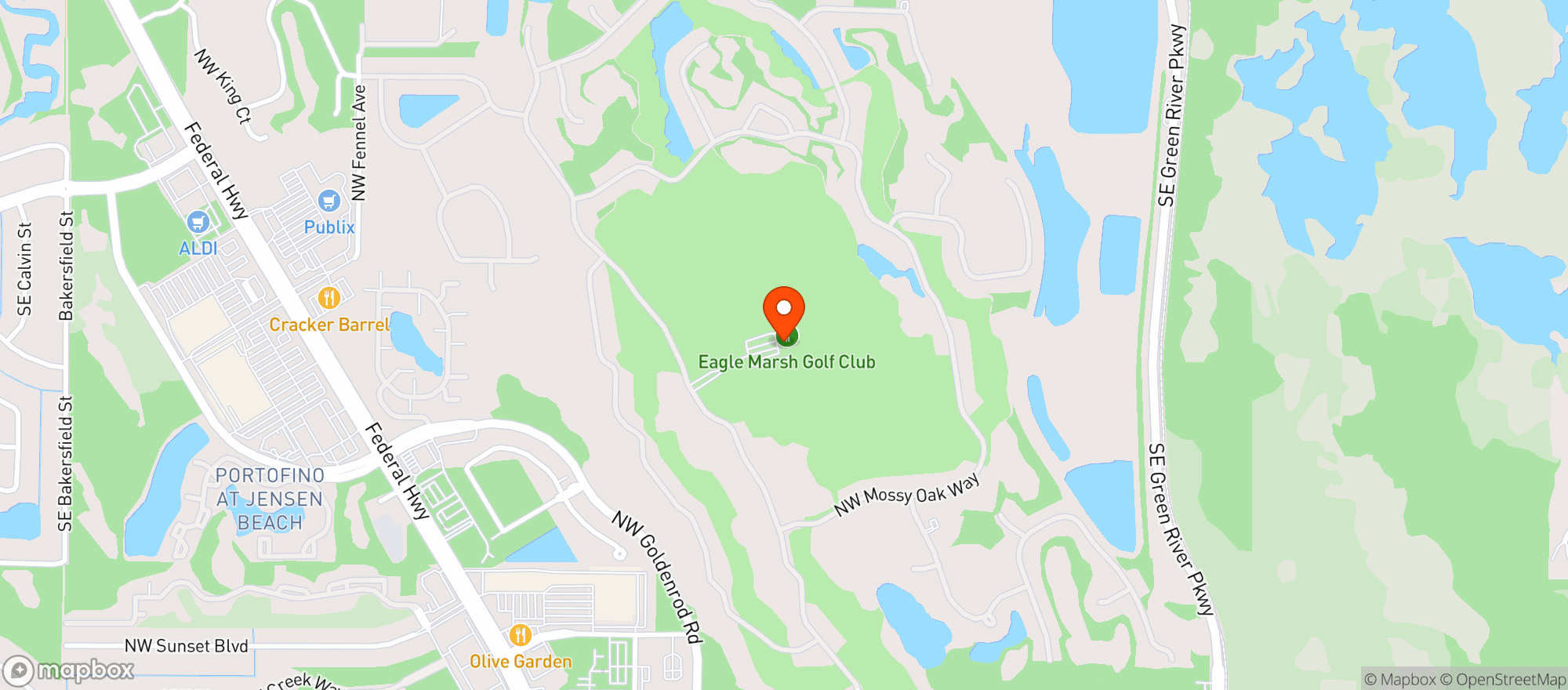 Map showing Jensen Beach Golf Club