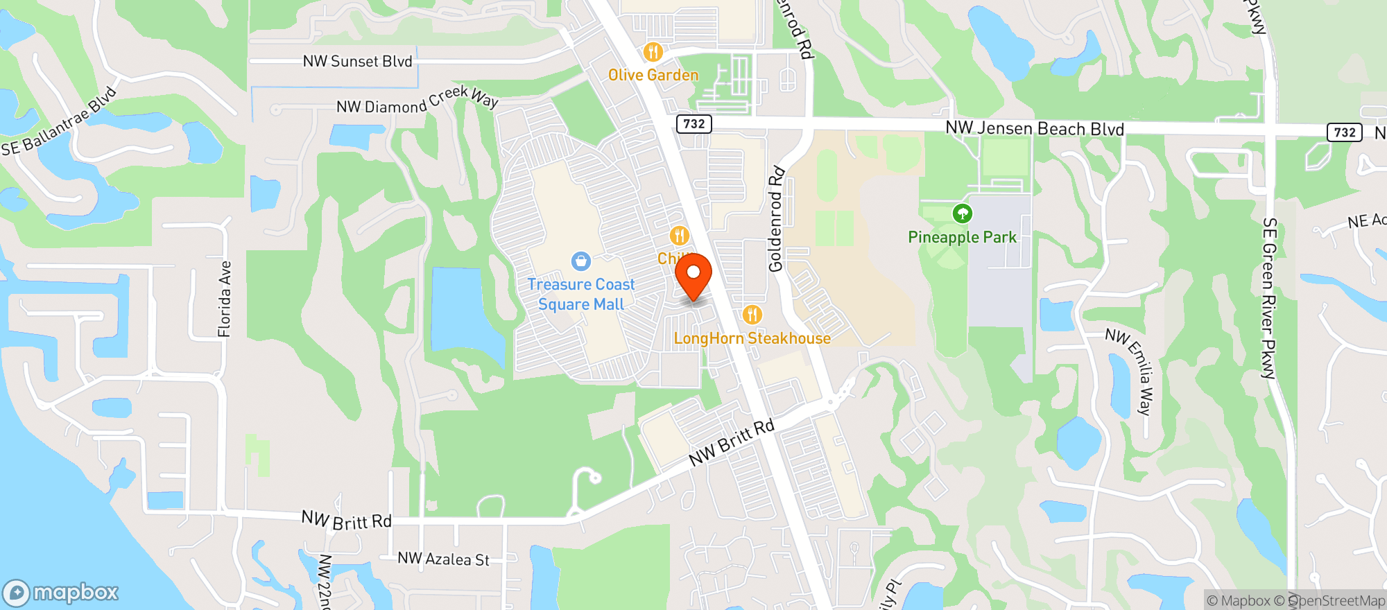 Map showing Vitamin Shoppe - Jensen