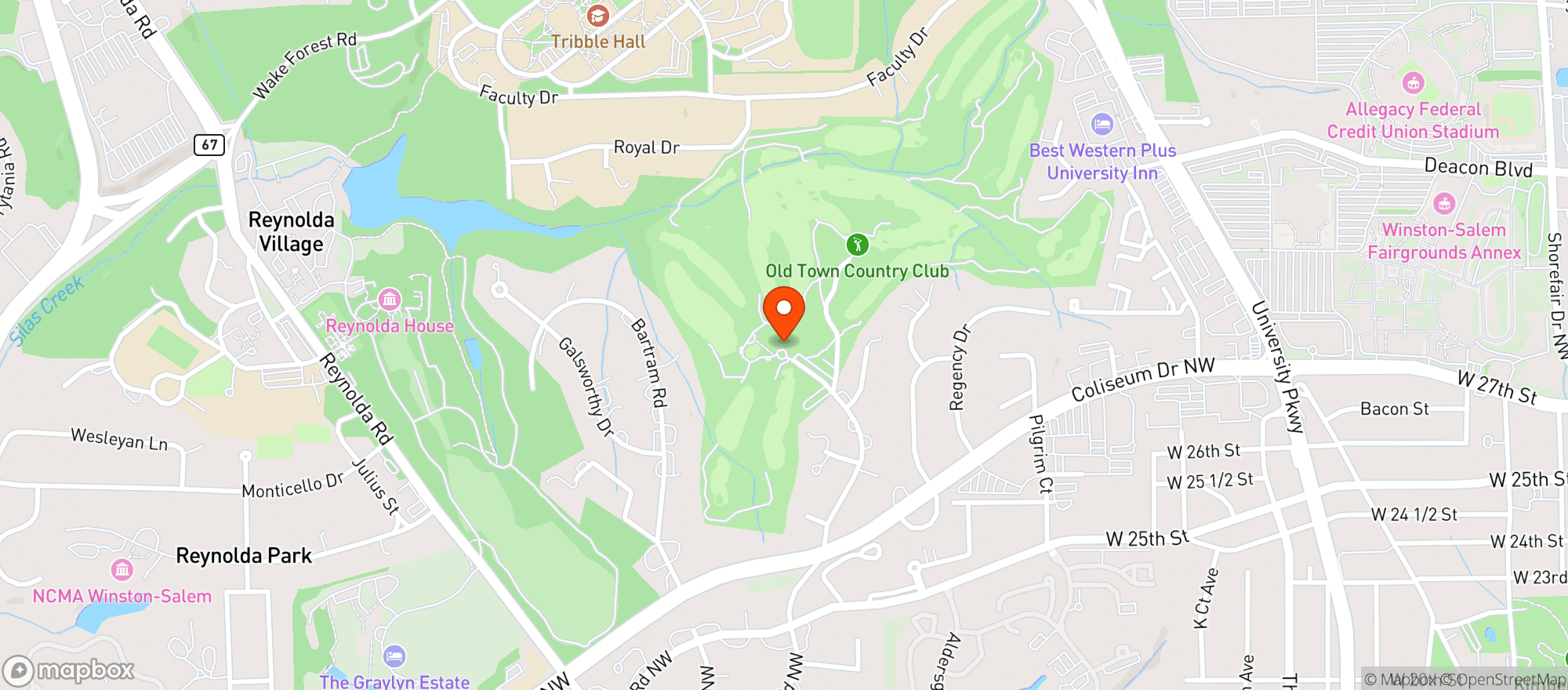 Map showing Old Town Club