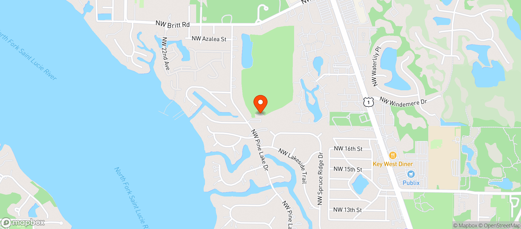 Map showing North River Golf Club