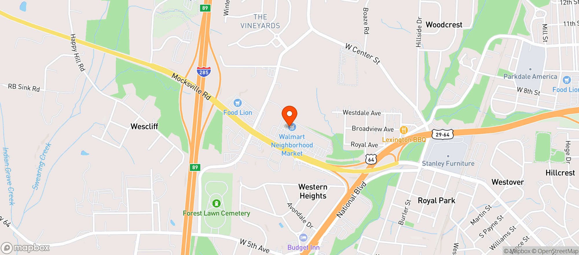 Map showing Walmart Neighborhood Market