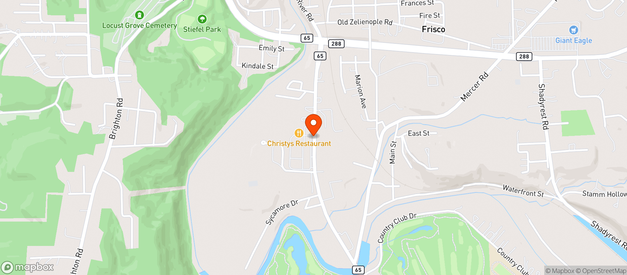 Map showing Franklin Take Out Dist