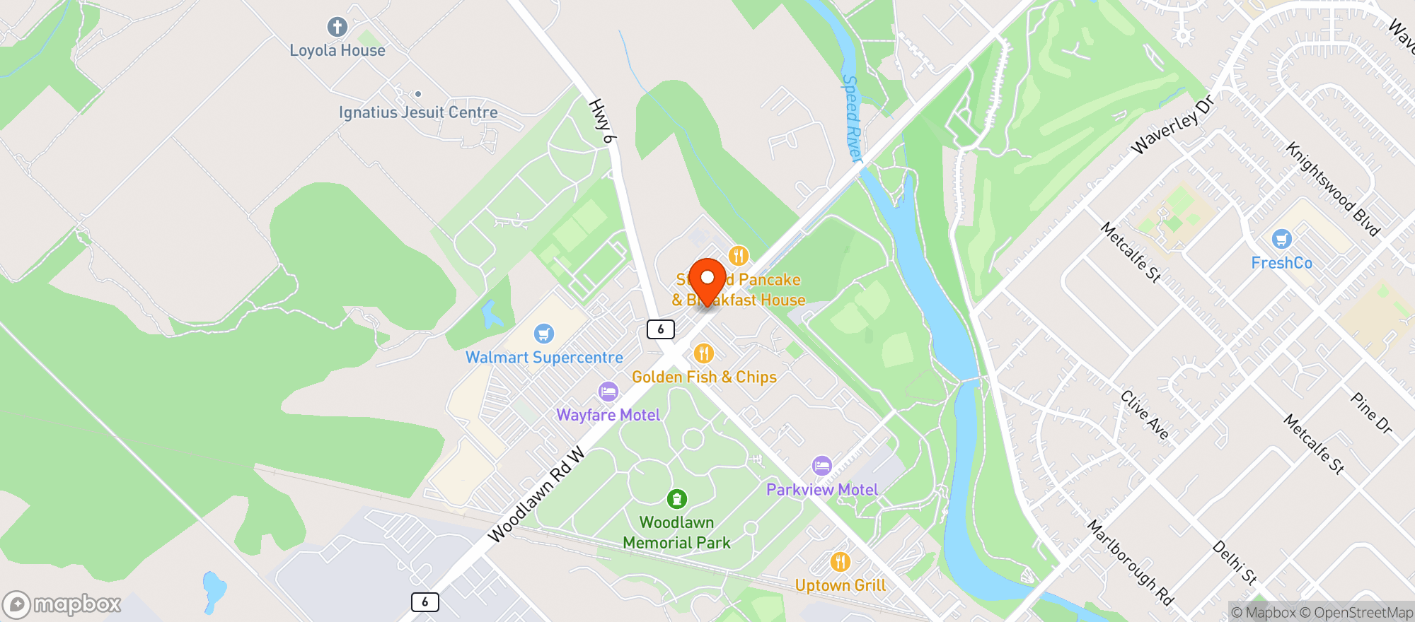 Map showing Staples