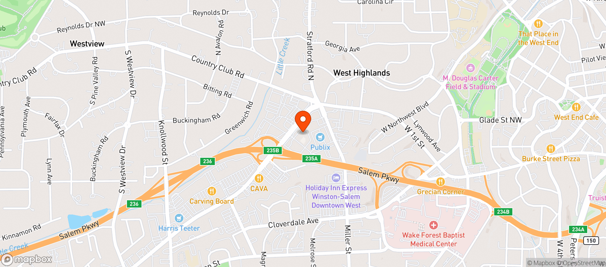 Map showing Little Richards Smokehouse Bar N Cu