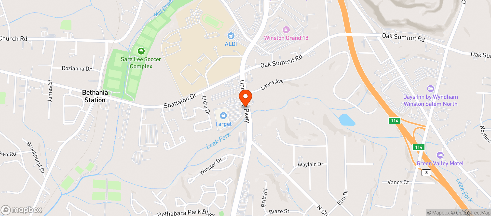Map showing Target