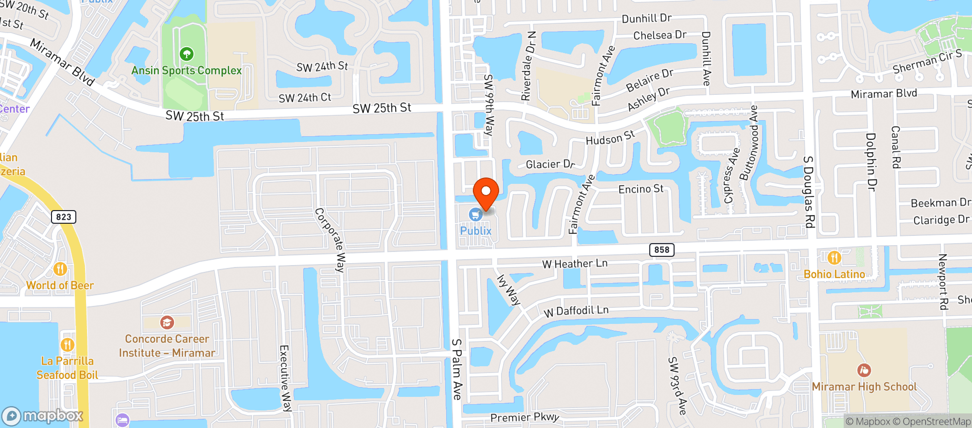 Map showing Publix Super Market #368