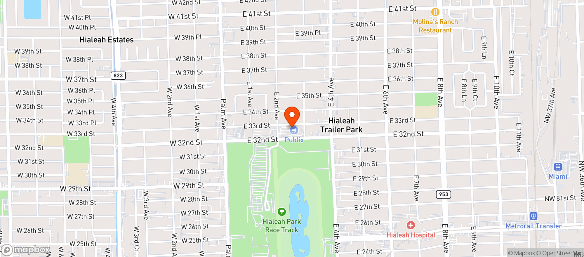Map showing Publix Super Market