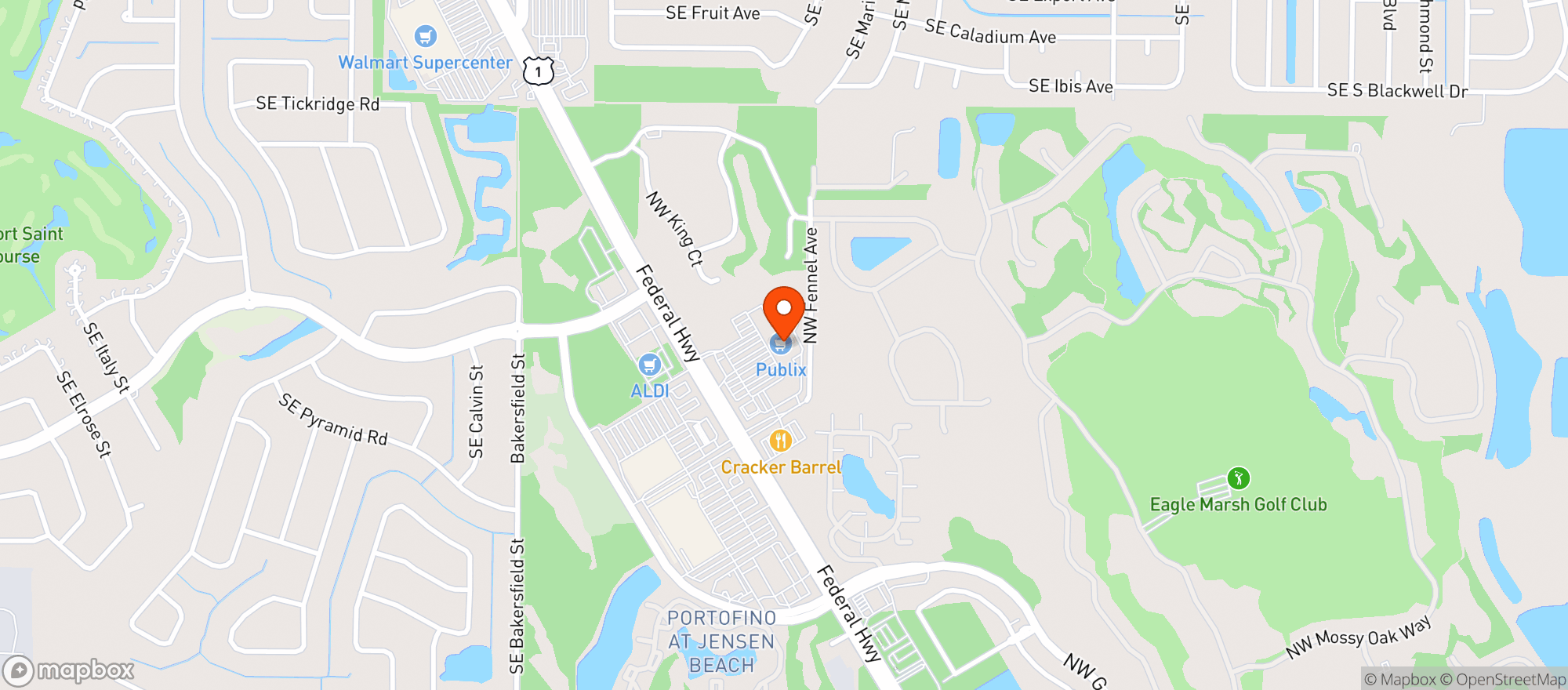 Map showing Publix