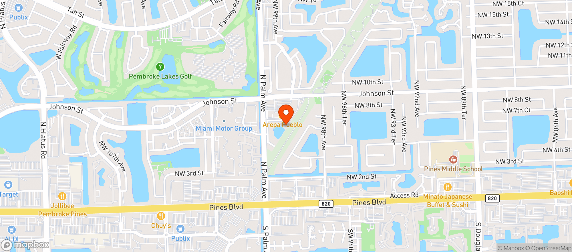 Map showing Big Dawg Sports Cafe