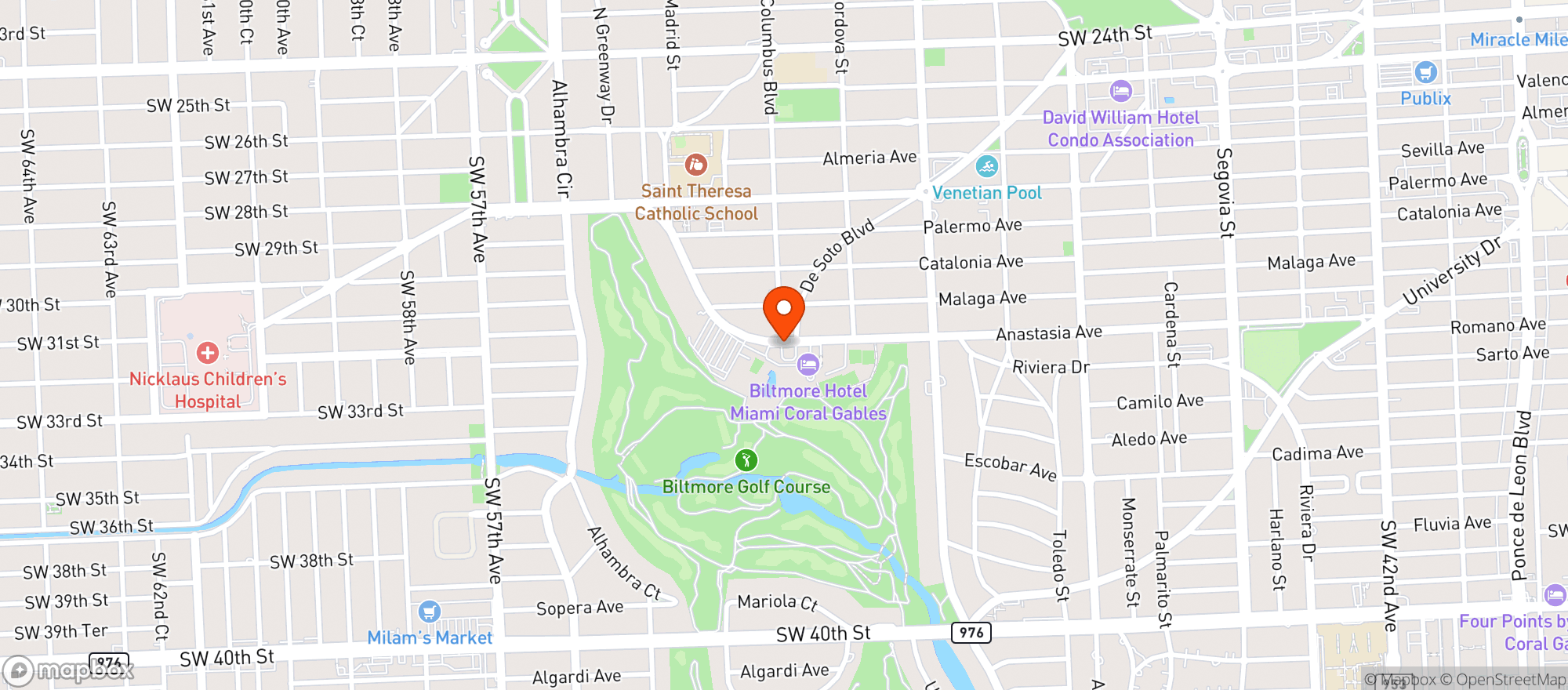 Map showing Biltmore Hotel