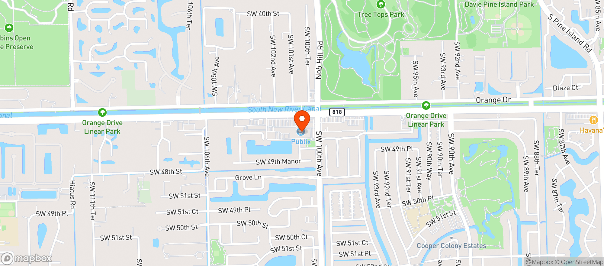 Map showing Publix
