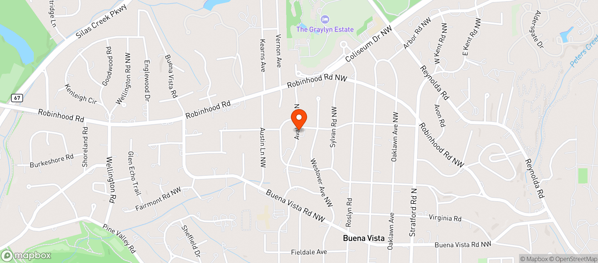 Map showing Buie S Market