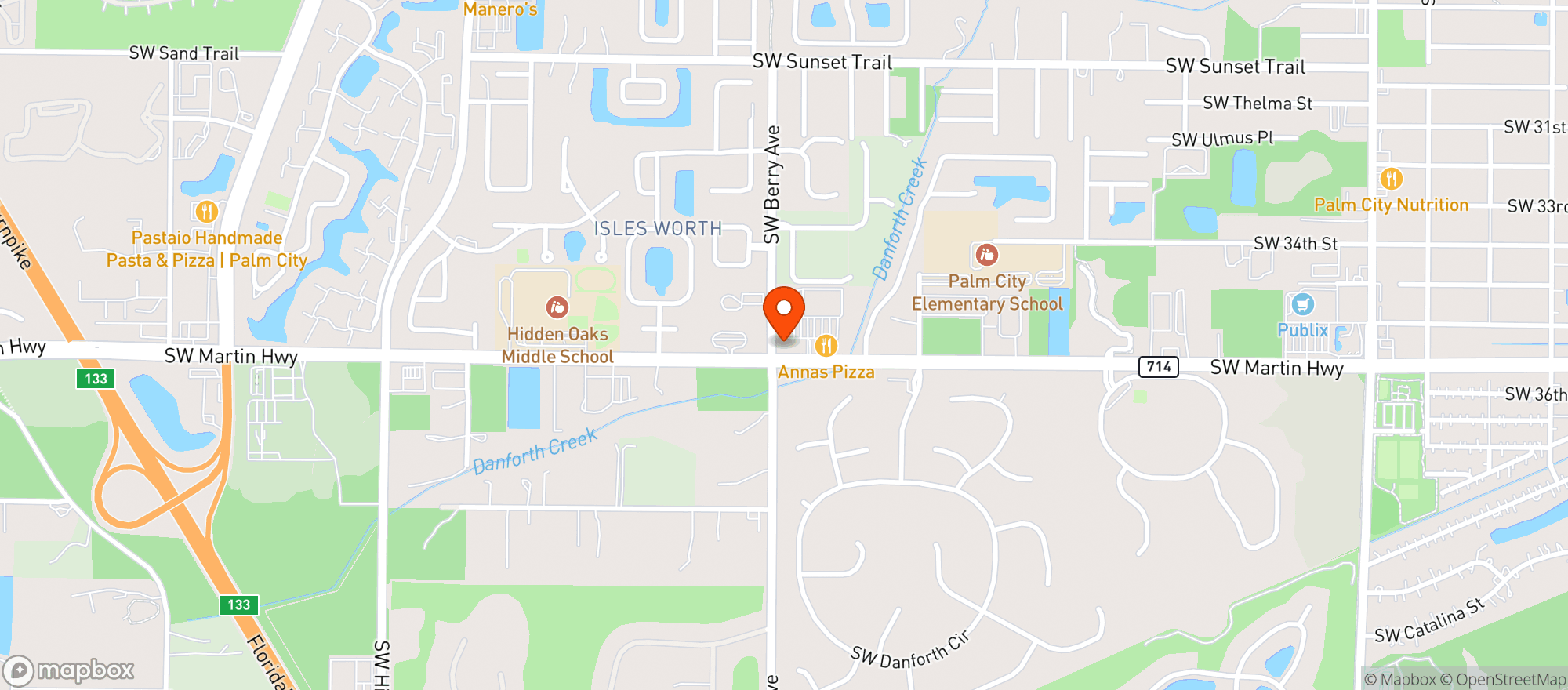Map showing Hurricane Grill & Wings #20005