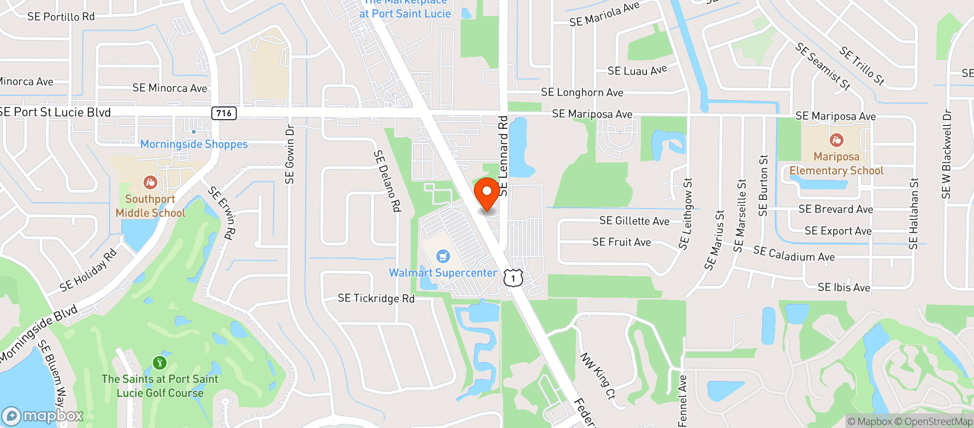 Map showing C B Liquor Llc