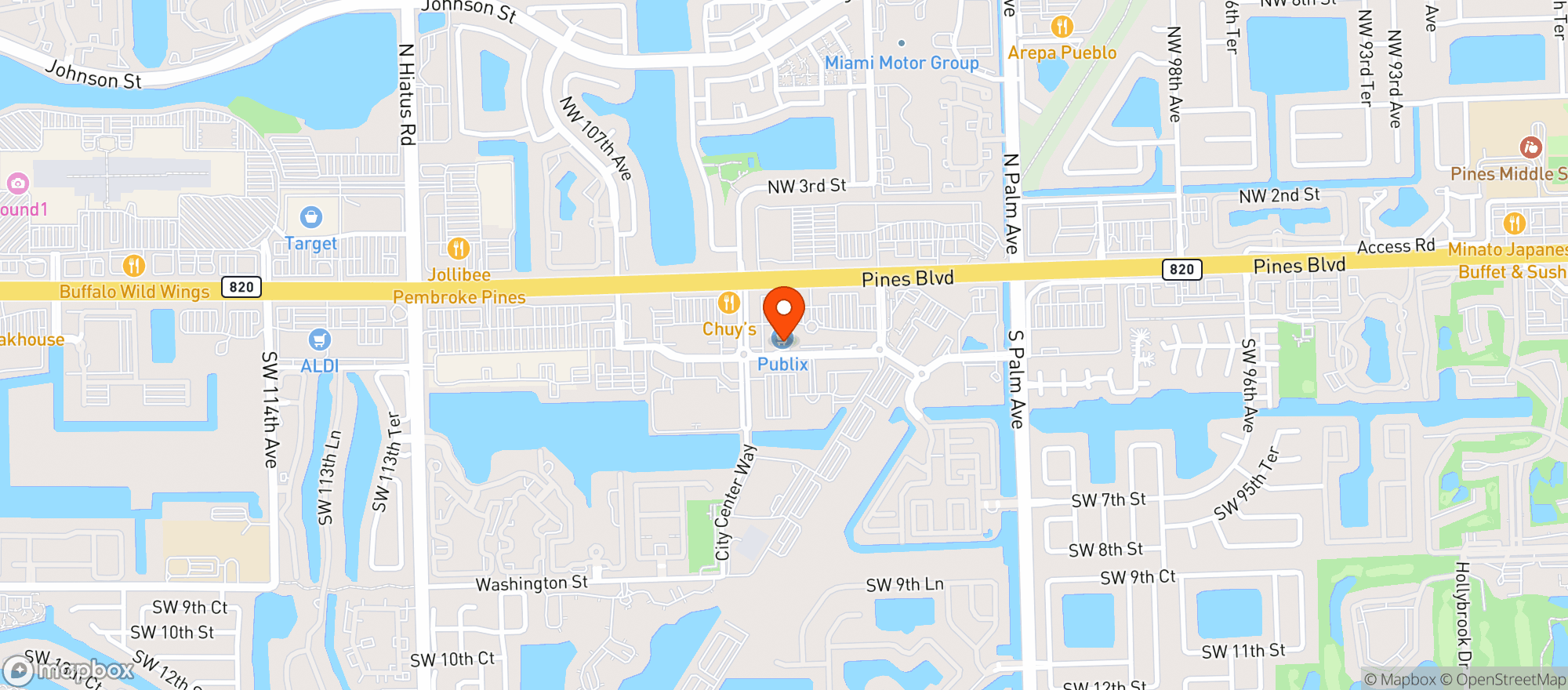 Map showing Publix