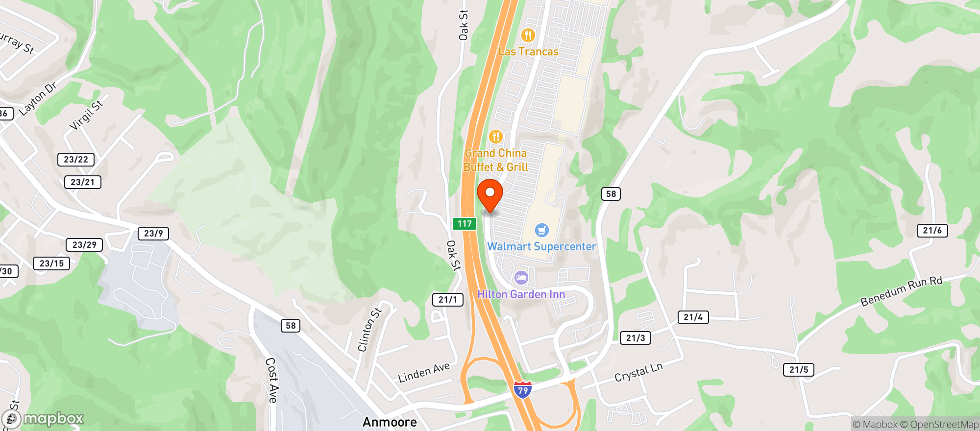 Map showing Walmart Supercenter