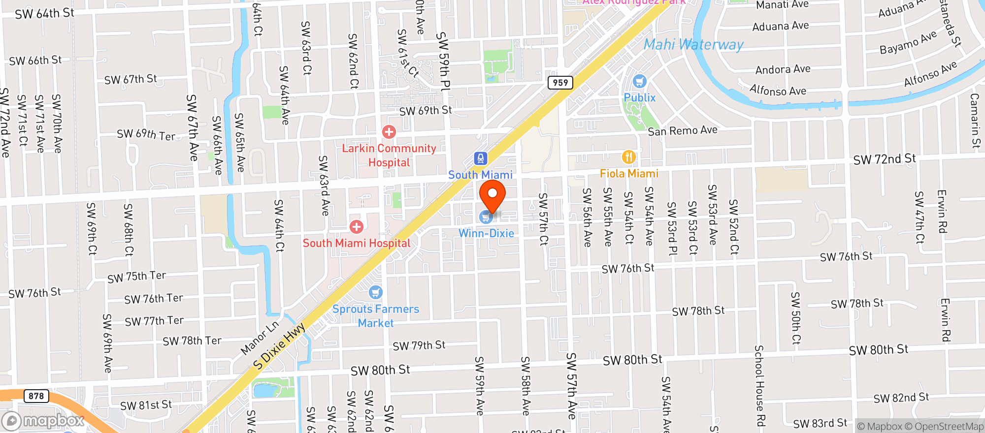 Map showing The Fresh Market