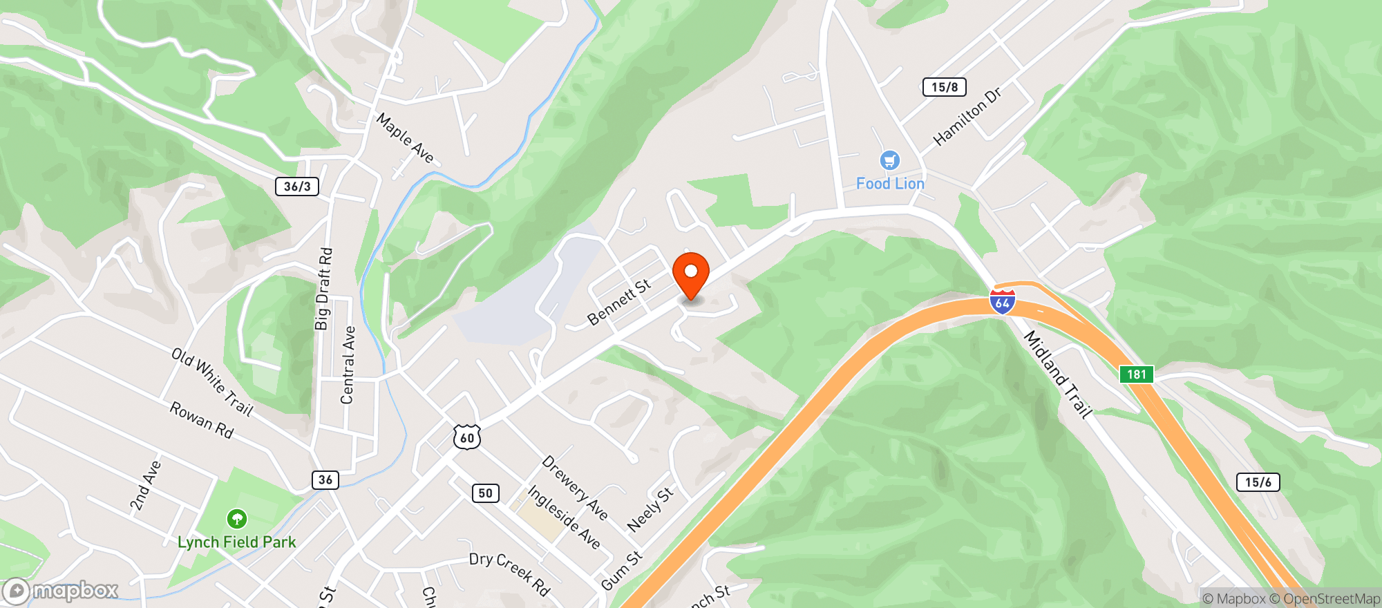 Map showing April S Pizzeria