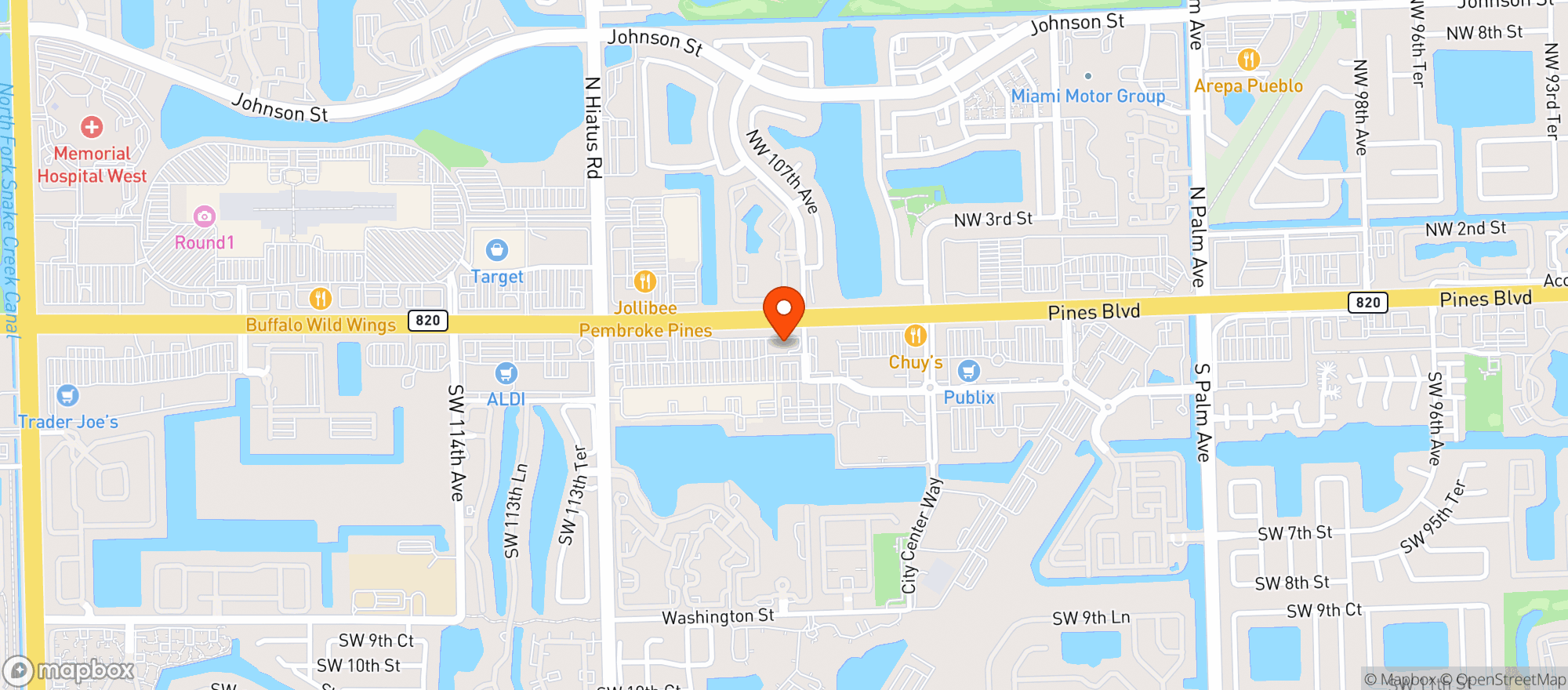 Map showing Vitamin Shoppe - Pembroke Pines