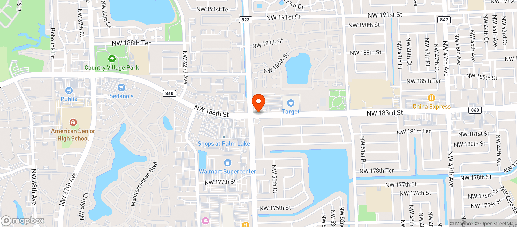Map showing Target Store