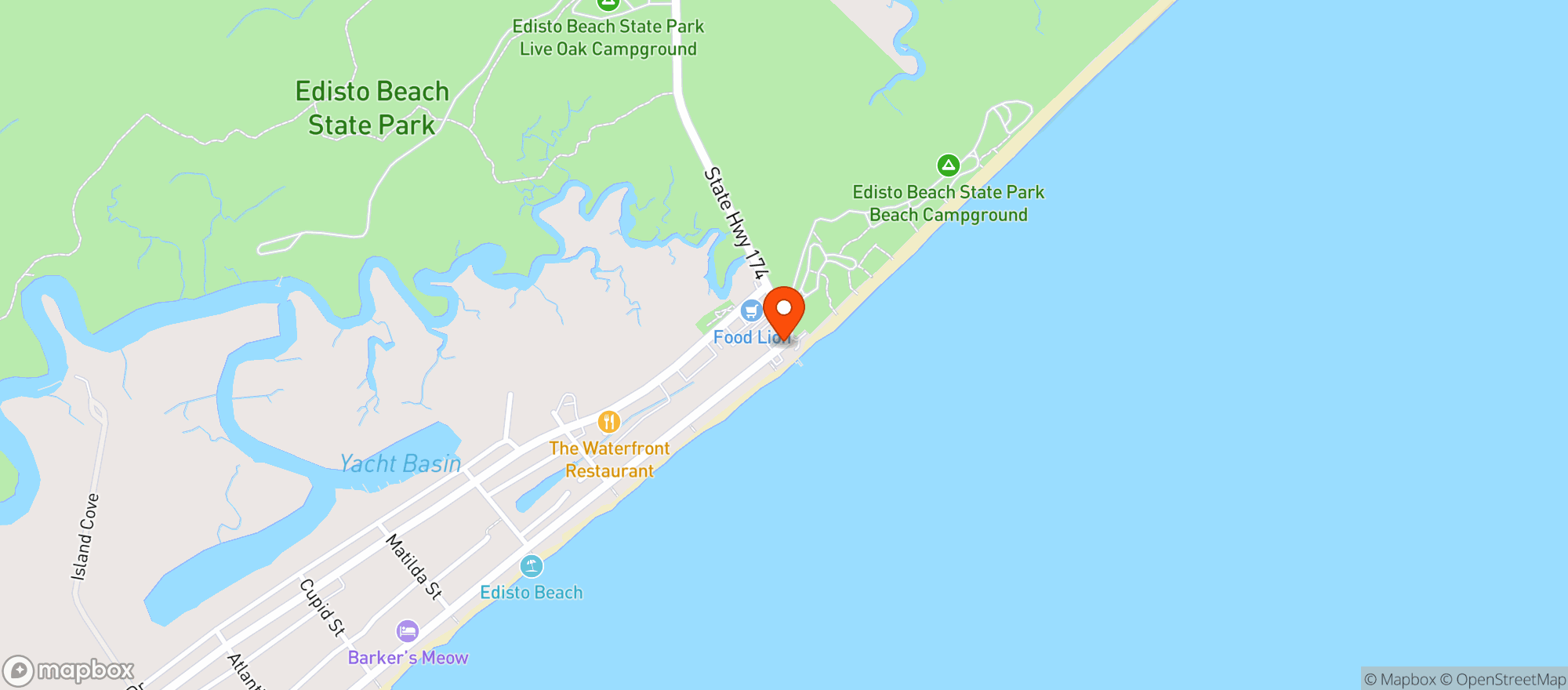 Map showing Coots Bar & Grill