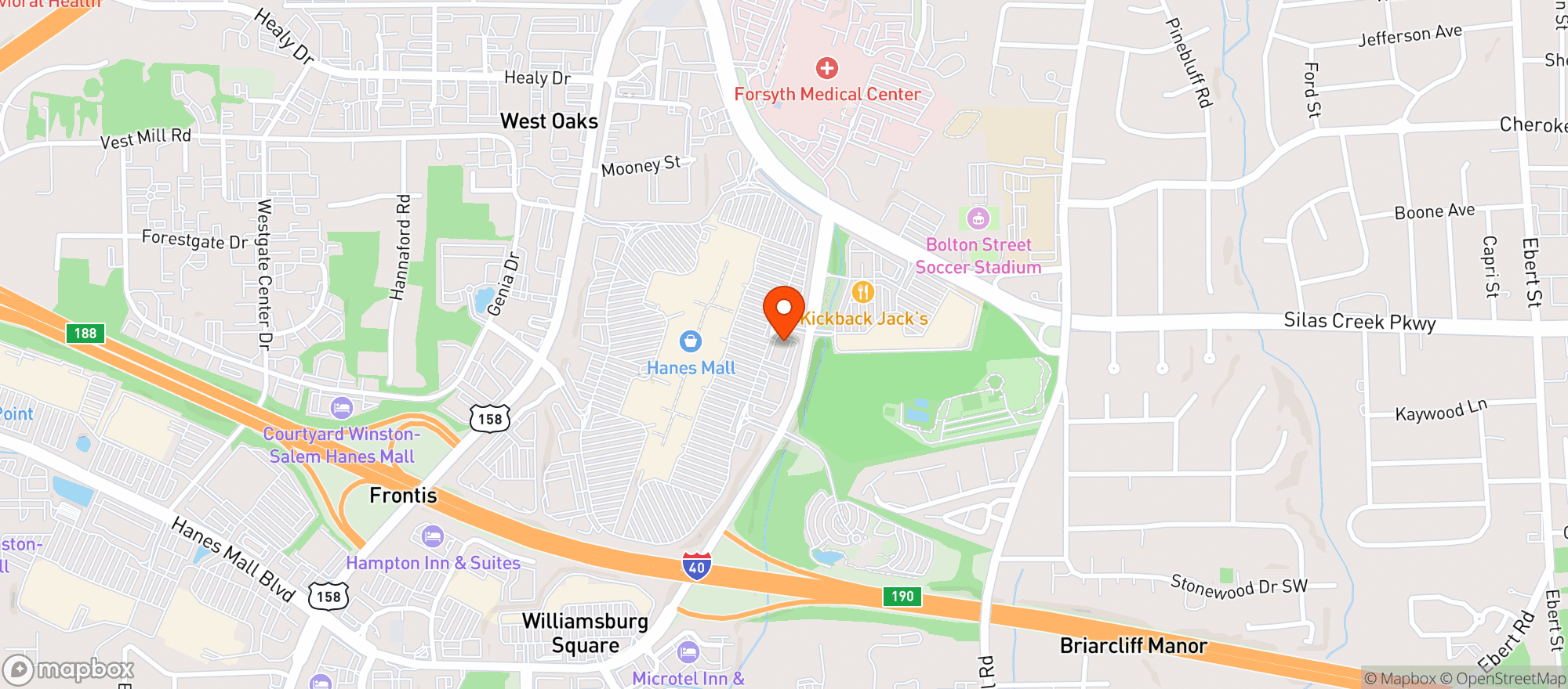 Map showing Vitamin Shoppe - Winston Salem