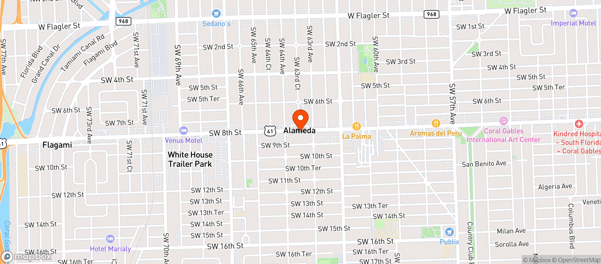 Map showing MIAMI VAPE SMOKE SHOP