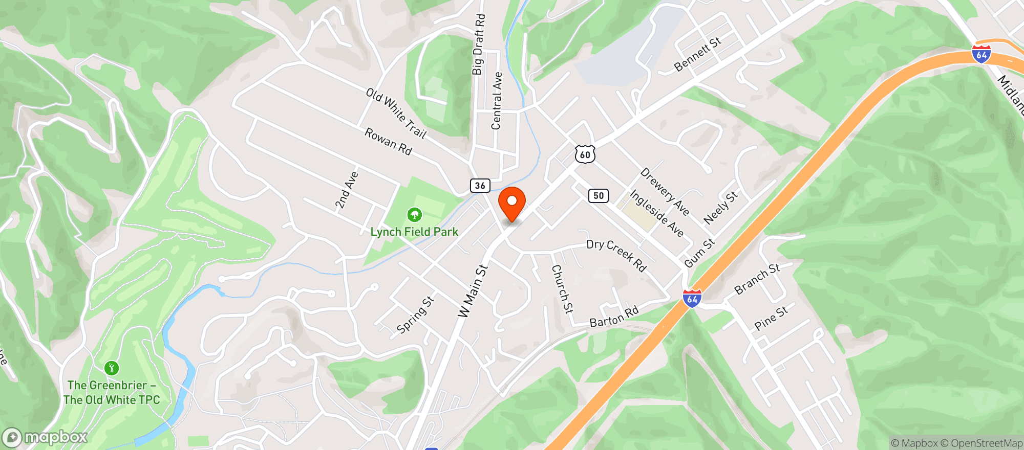 Map showing Lewees Liquor Shoppe