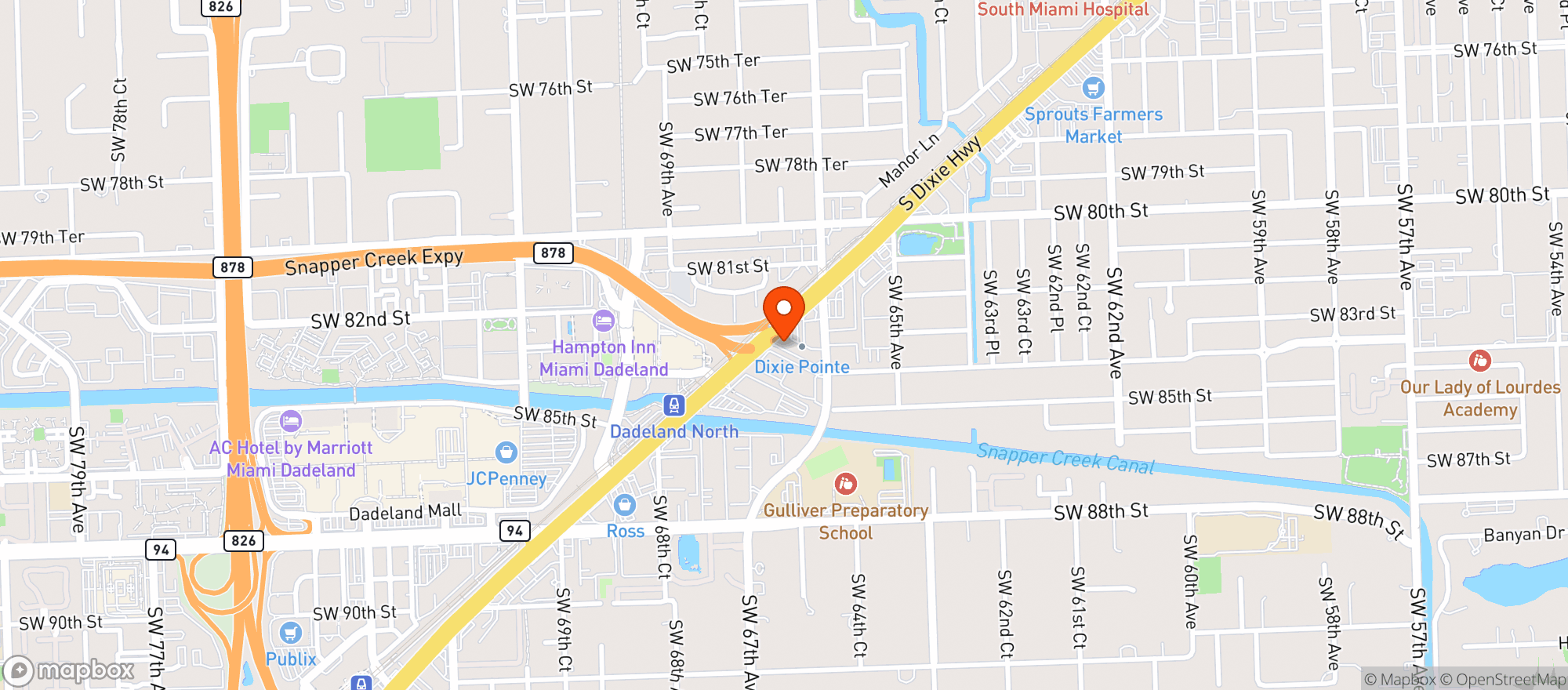 Map showing Vitamin Shoppe - Dadeland