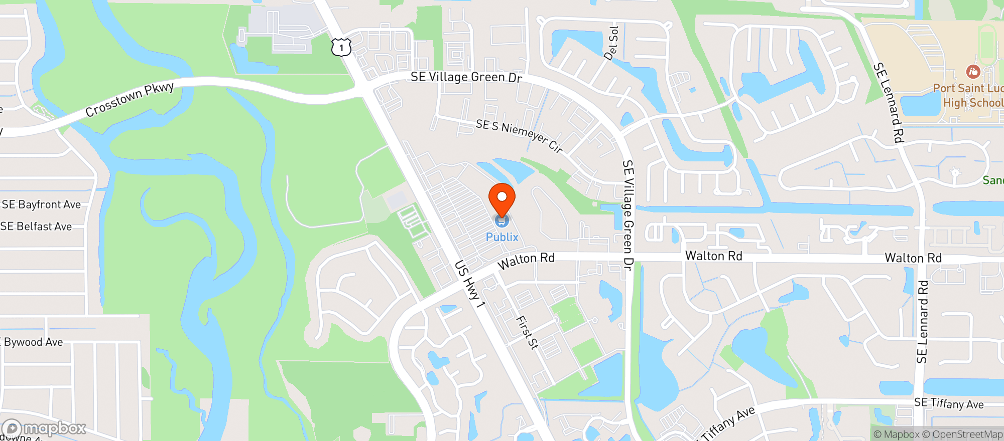 Map showing Publix