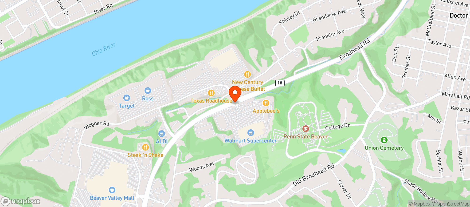 Map showing WALMART SUPERCENTER