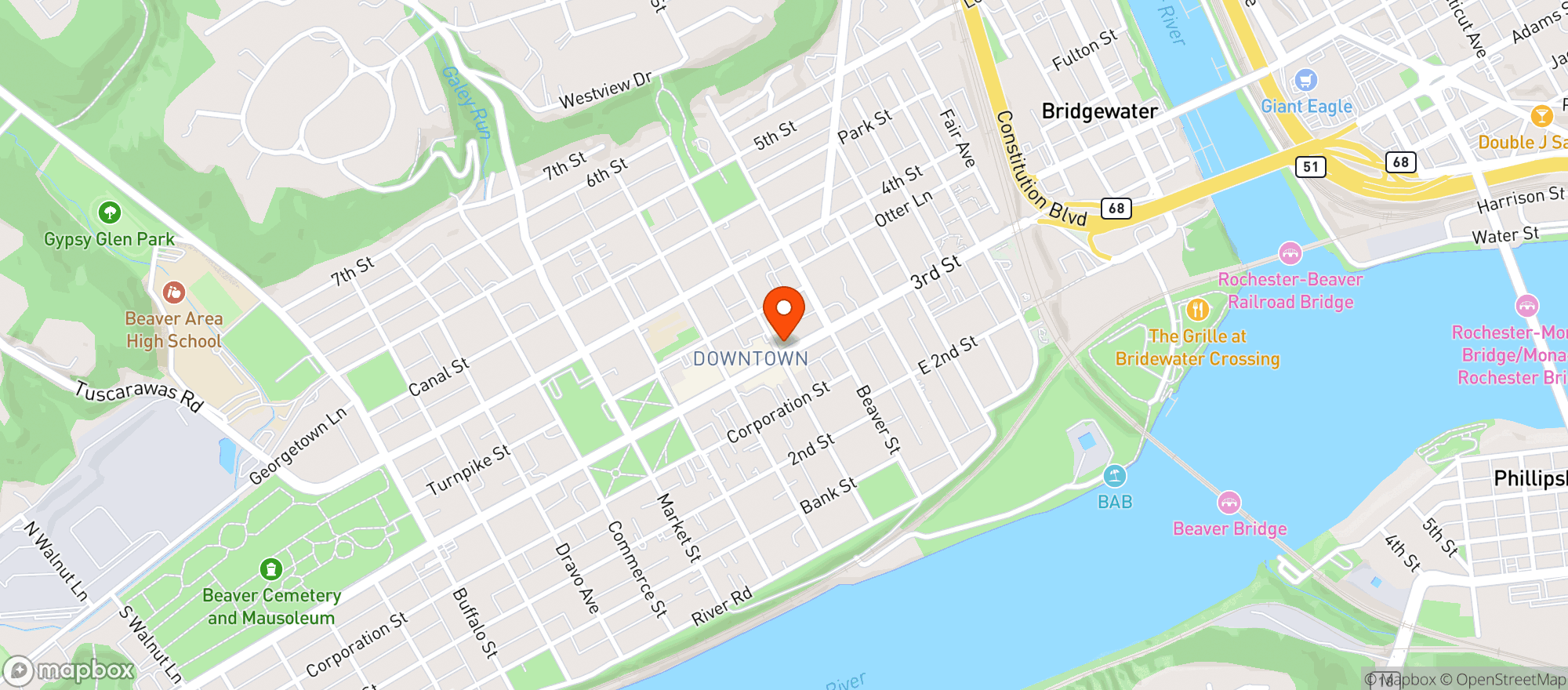 Map showing Cord & Iron