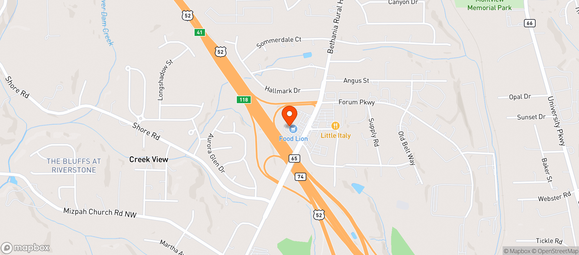 Map showing Food Lion