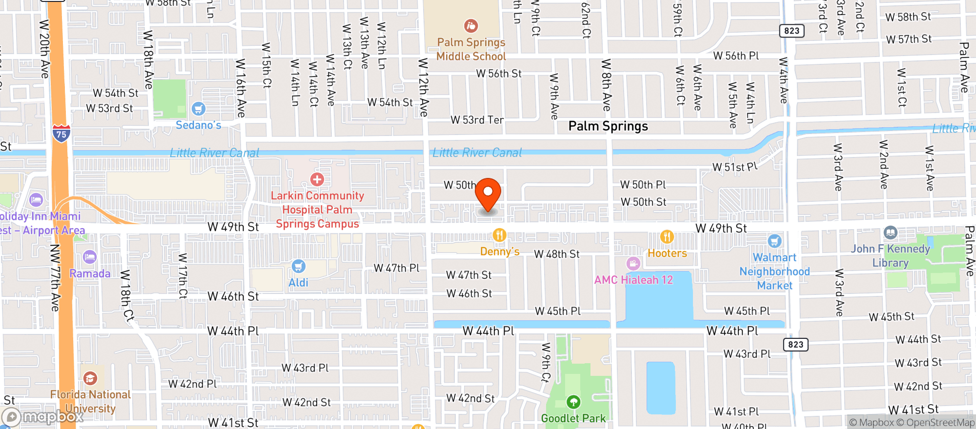 Map showing Vitamin Shoppe - Hialeah