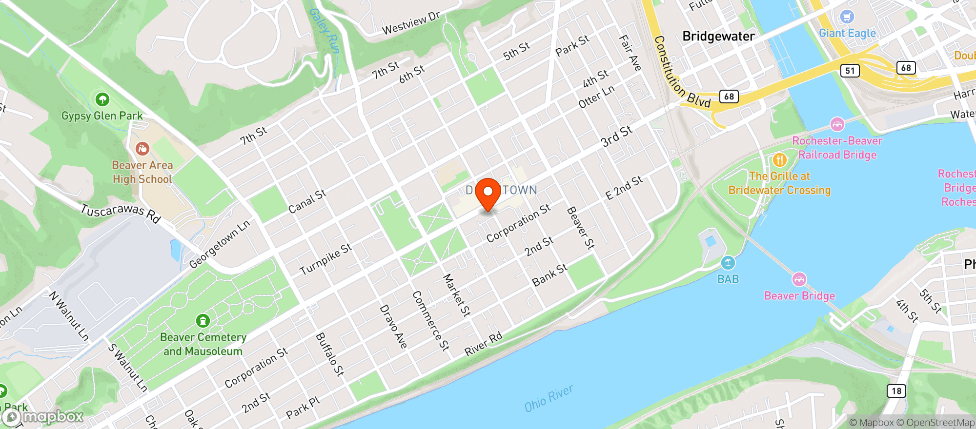 Map showing DON'S DELI
