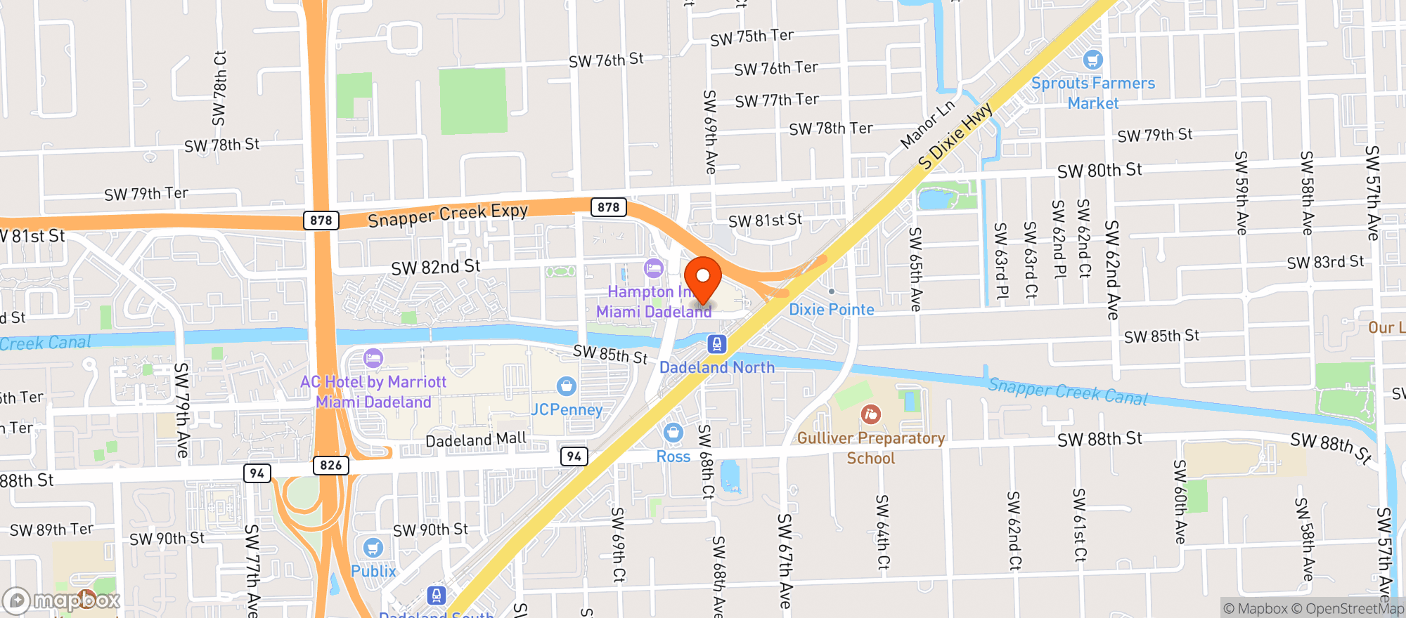 Map showing TARGET - DADELAND