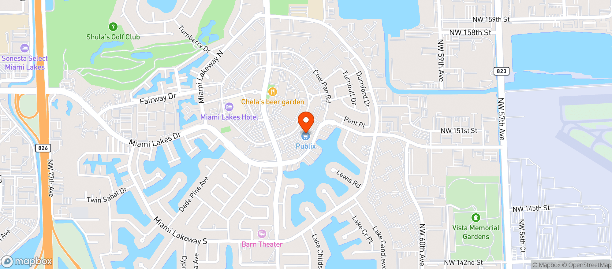 Map showing Publix