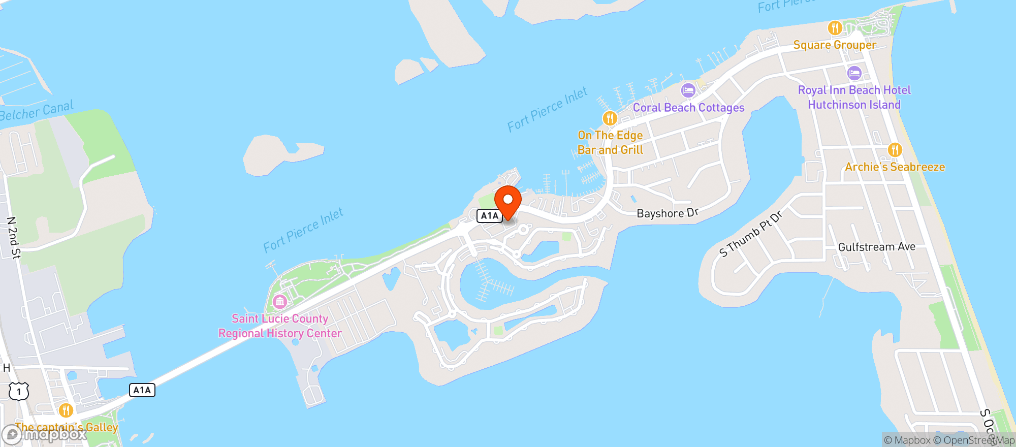 Map showing Island Pig And Fish