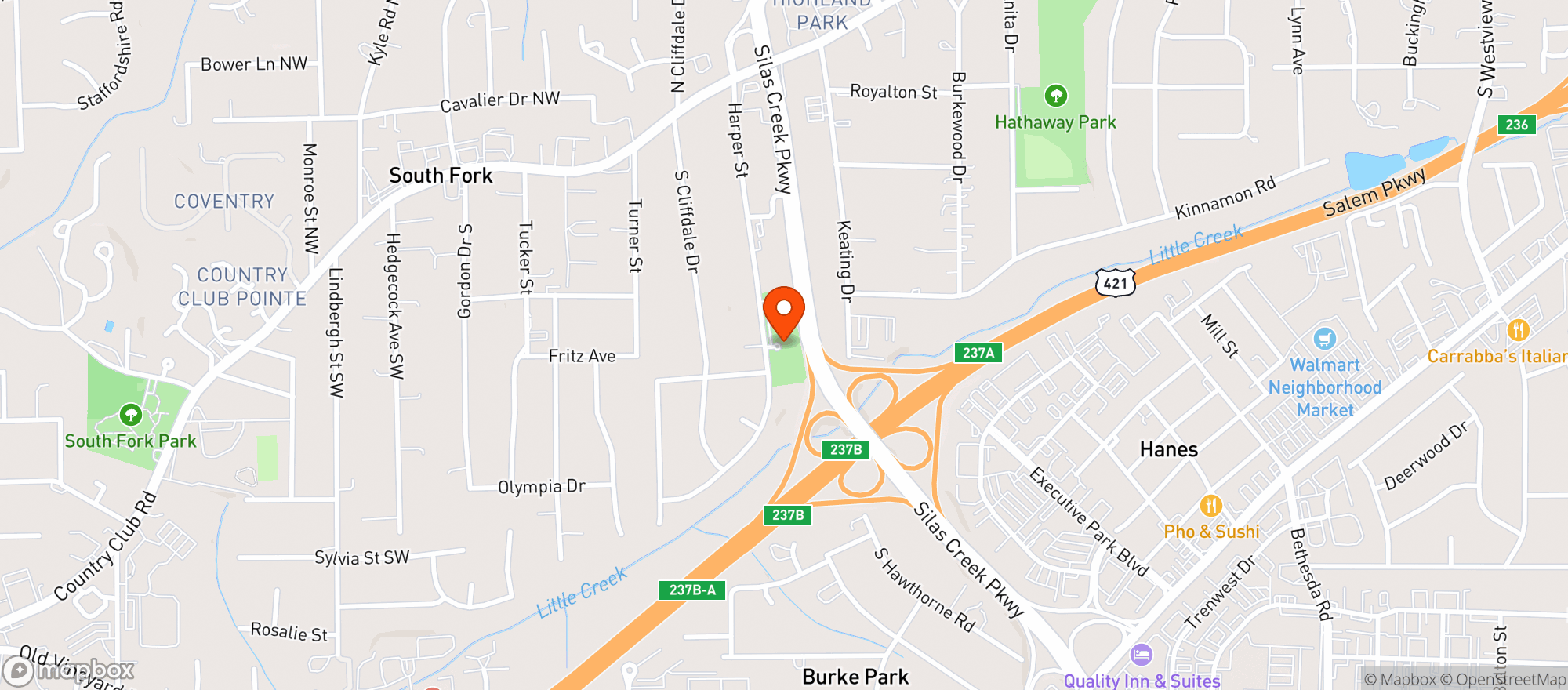 Map showing Westwood Club