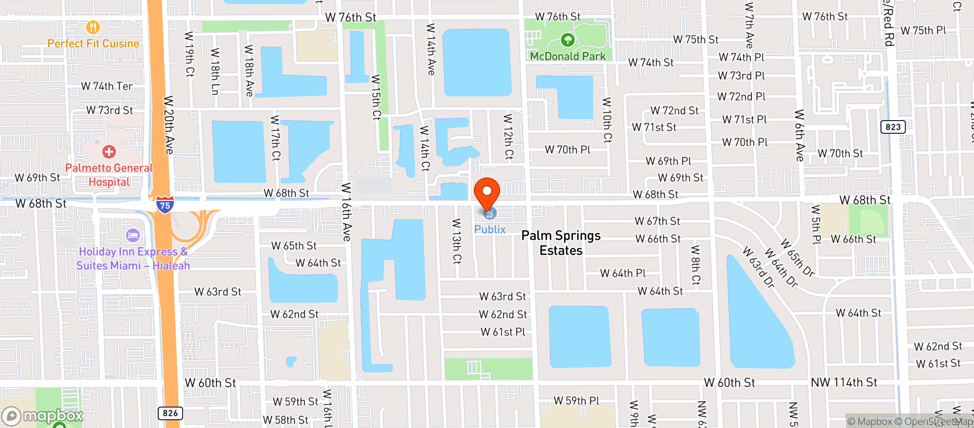 Map showing Publix