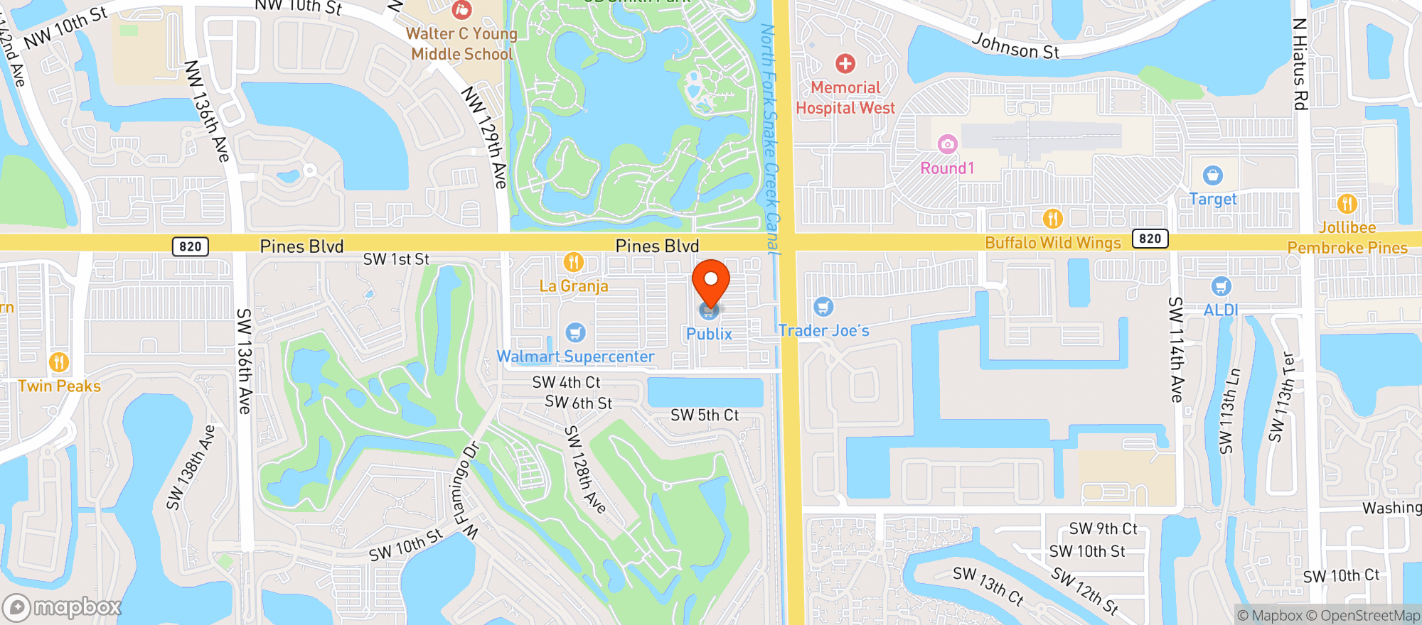Map showing Publix