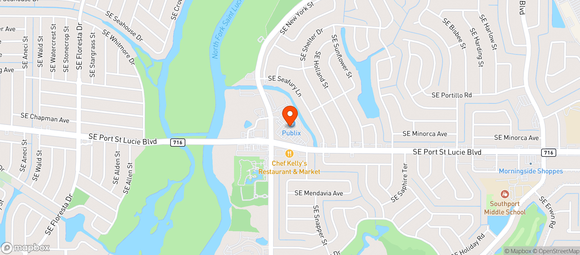 Map showing Publix