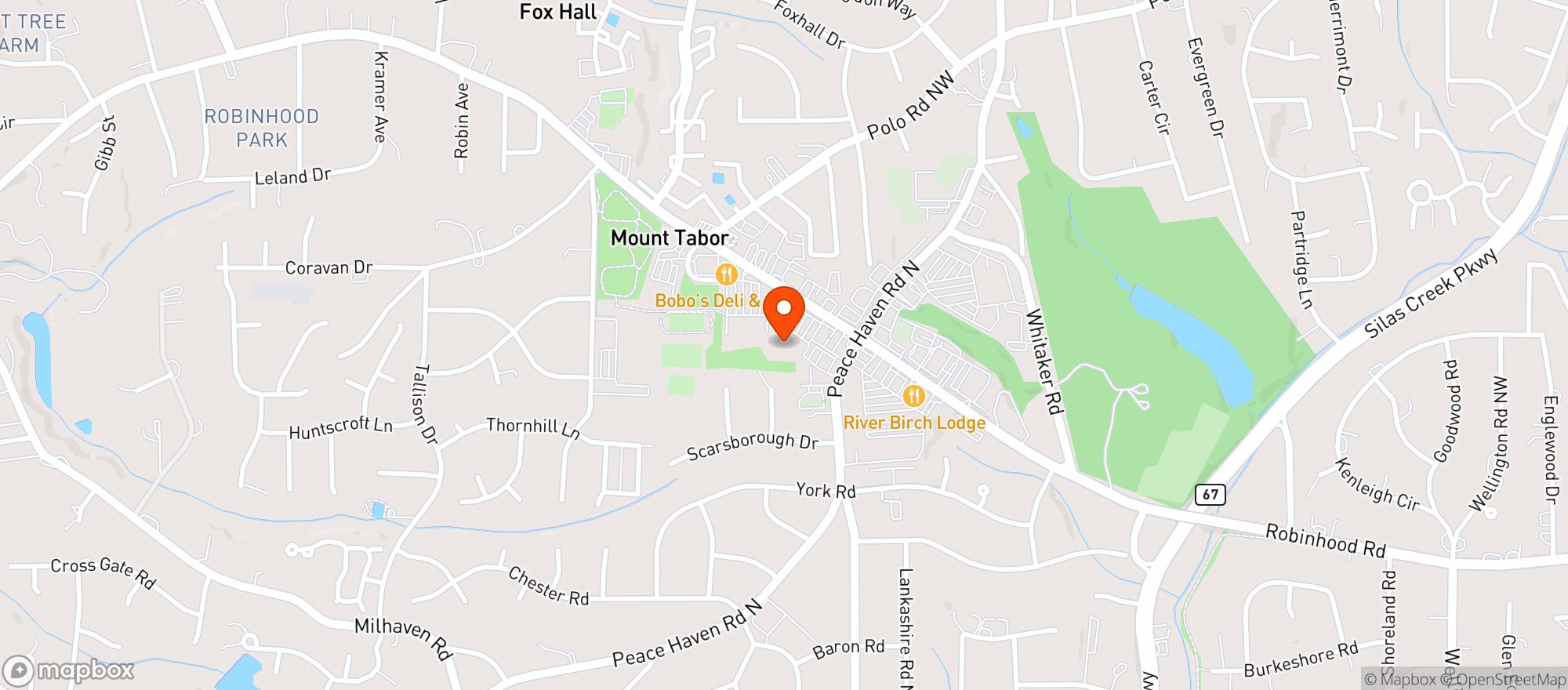 Map showing Millers On Robinhood